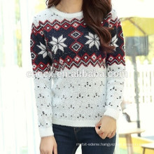 15ASW1013 Christmas jacquard winter sweater lady knitted pullover